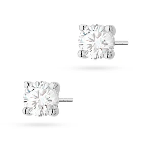 Klasyczne kolczyki z białego złota  z diamentami laboratoryjnymi Lab Diamonds 2 x 1,00ct