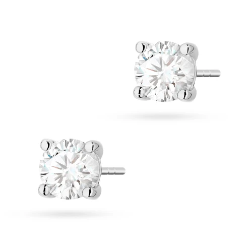 Klasyczne kolczyki z białego złota  z diamentami laboratoryjnymi Lab Diamonds 2 x 1,00ct