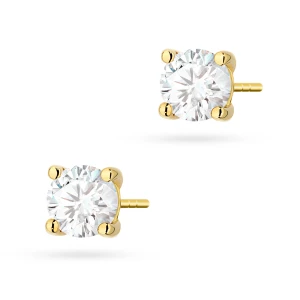 Klasyczne złote kolczyki z diamentami 2 x 1,00ct