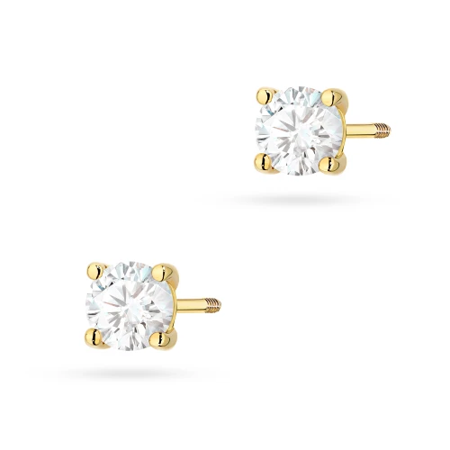 Klasyczne złote kolczyki z diamentami 2 x 0,50ct sztyft zakręcany K0577.Z3.DIW.08 marko