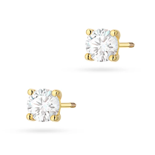 Klasyczne złote kolczyki z diamentami 2 x 0,70ct sztyft zakręcany K0577.Z3.DIW.09 marko