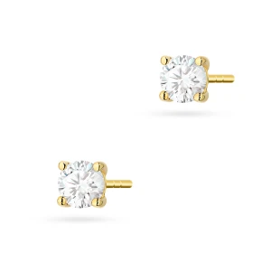 Klasyczne złote kolczyki z diamentami  laboratoryjnymi Lab Diamonds 2 x 0,30ct