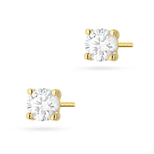 Klasyczne złote kolczyki z diamentami  laboratoryjnymi Lab Diamonds 2 x 0,70ct