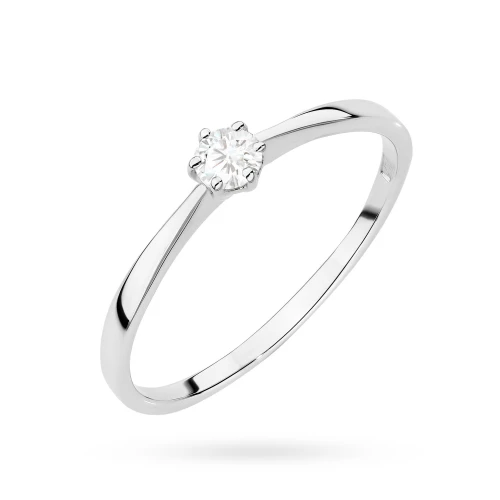Minimalistyczny pierścionek z białego złota z diamentem laboratoryjnym 0,10ct Lab Diamonds W0579.B3.LDW.01 marko