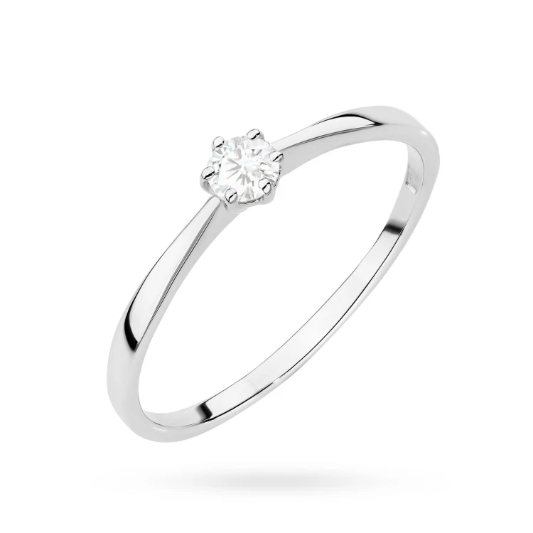 Minimalistyczny pierścionek z białego złota z diamentem laboratoryjnym 0,10ct Lab Diamonds W0579.B3.LDW.01 marko