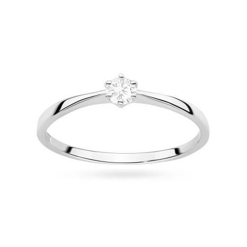 Minimalistyczny pierścionek z białego złota z diamentem laboratoryjnym 0,10ct Lab Diamonds W0579.B3.LDW.01 marko