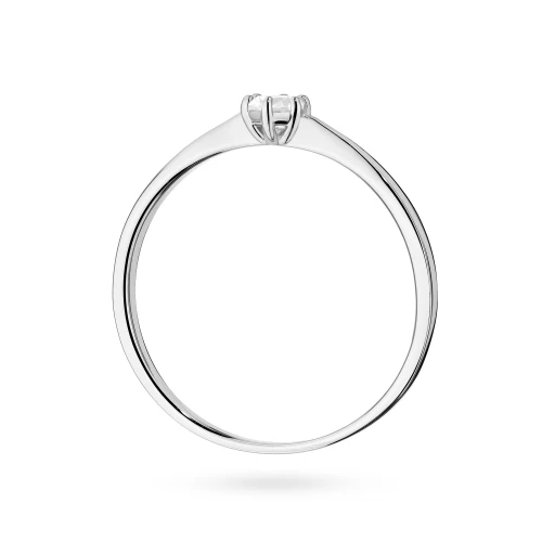Minimalistyczny pierścionek z białego  złota z diamentem laboratoryjnym 0,10ct Lab Diamonds