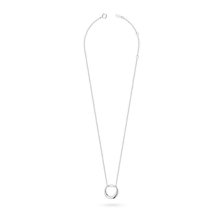 Srebrny naszyjnik gładkie koło ring obręcz Iluvia N1127-925-S marko