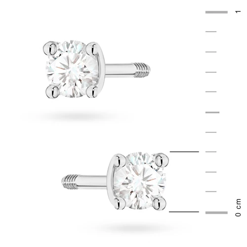 Klasyczne kolczyki z brylantami 0,08ct białe złoto basic na sztyfcie zakręcanym
