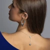 Srebrny kolczyk szerokie kółko nausznica nakładka fake piercing K1178-925-S marko