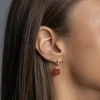 Pozłacane kolczyki koła z zawieszką bordowy kamień Farve K1181-925-CZ marko
