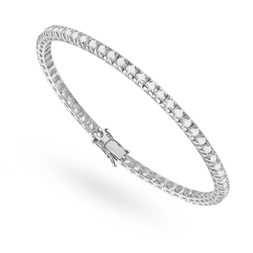 Bransoletka tenisowa z białego złota  z diamentami laboratoryjnymi Lab Diamonds