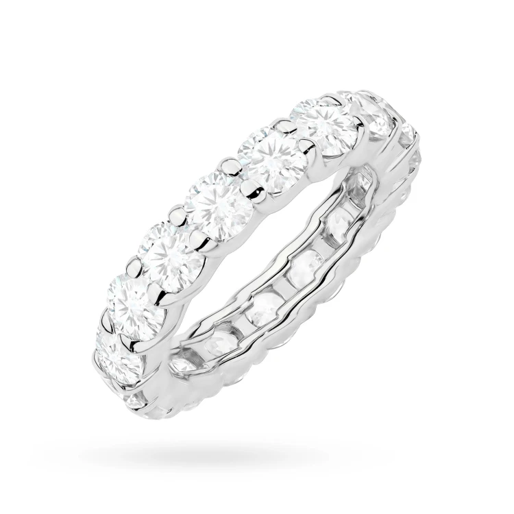 Pierścionek z białego złota z diamentami laboratoryjnymi dookoła obrączka Lab Diamonds W0516.B3.LDW.01 marko