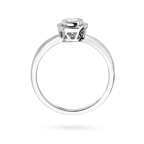 Pierścionek z białego złota z diamentem  laboratoryjnym 0,20ct Lab Diamonds pełna oprawa bezel