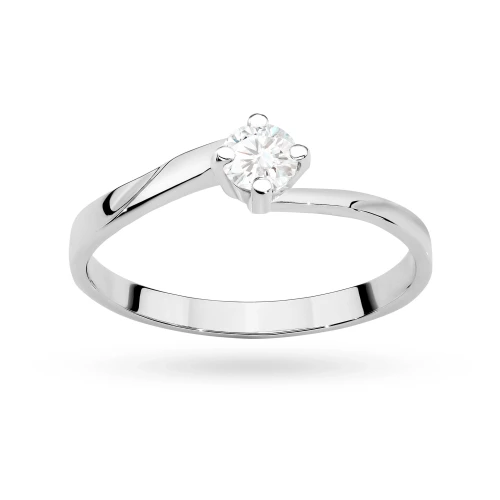 Klasyczny pierścionek mijanka z białego złota z diamentem laboratoryjnym 0,20ct Lab Diamonds W0243.B3.LDW.01 marko
