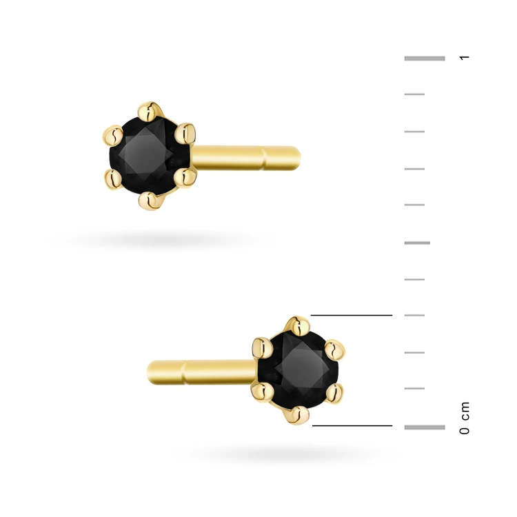 Klasyczne złote kolczyki z czarnymi diamentami 2 x 0,04ct K0501.Z3.DIB.01 marko