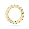 A delicate yellow gold ring with a full circle of baguette-cut laboratory diamonds, presented on a white background, product W0516.Z3.LDW.01