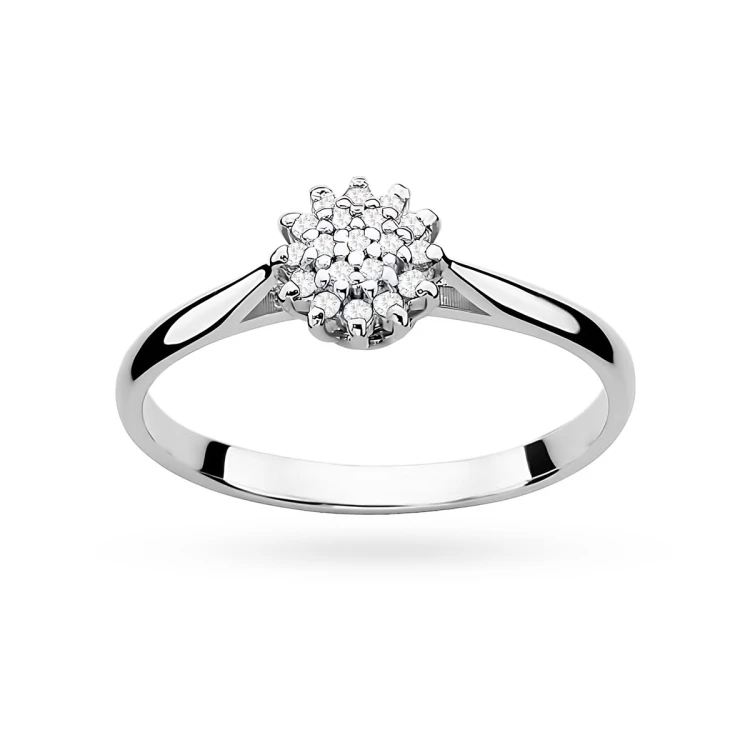 Pierścionek z diamentami laboratoryjnymi białe złoto Lab Diamonds wielokamieniowy kwiatek W0401.B3.LDW.01 marko