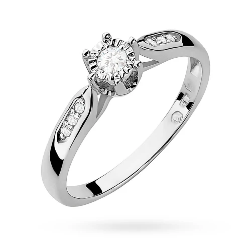 Wielokamieniowy pierścionek diament Laboratoryjny białe złoto 0,08ct Lab Diamonds W0328.B3.LDW.01 marko