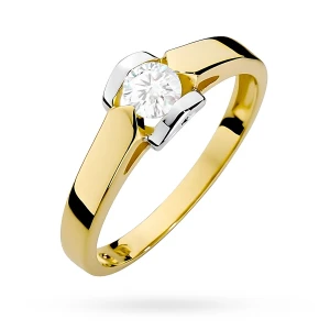 Złoty pierścionek z diamentem  laboratoryjnym 0,30ct Lab Diamonds z sercem