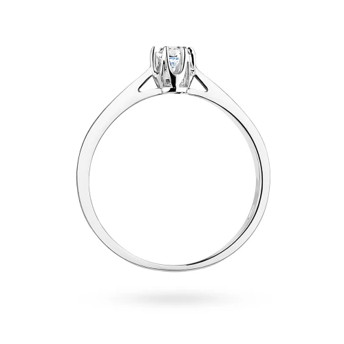 Pierścionek w klasycznym stylu z białego  złota z diamentem laboratoryjnym 0,15ct Lab Diamonds