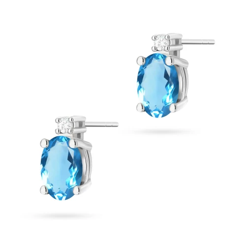 Topaz i brylanty kolczyki z białego złota K0001.B3.TOB.01 marko