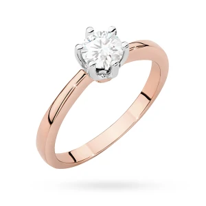 Okazały pierścionek z różowego złota  z diamentem laboratoryjnym 0,50ct Lab Diamonds