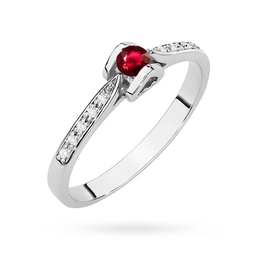 Pierścionek z białego złota z brylantami i rubinem 0,15ct Od Serca W0435.B3.RUR.01 marko
