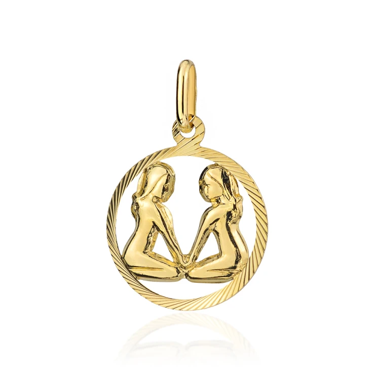 Złoty wisiorek zawieszka znak zodiaku Bliźnięta złoto 585 Z371-585-BLIZNIETA MARKO
