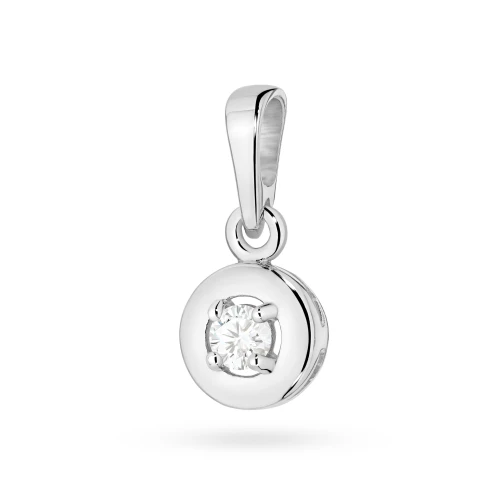 Zawieszka z białego złota 585 pojedynczy brylant 0,10ct Z0045.B3.DIW.01 marko