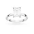 Klasyczny pierścionek z białego złota z pojedynczym prostokątnym diamentem laboratoryjnym Lab Diamonds W0691.B3.LDW.01 marko