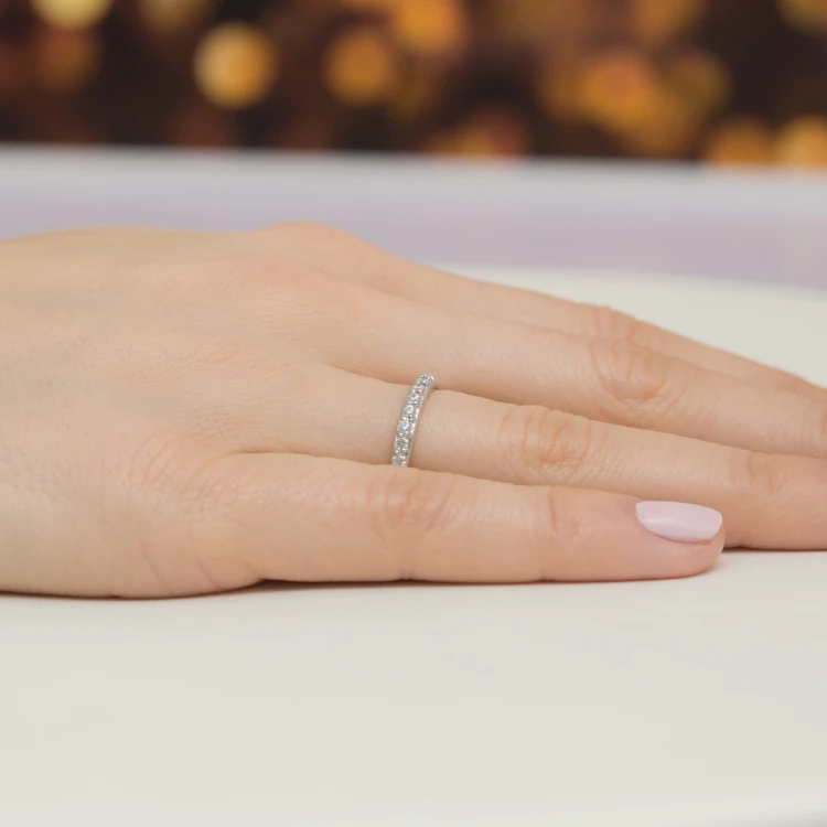 Pierścionek z diamentami laboratoryjnymi białe złoto Lab Diamonds obrączka W0532.B3.LDW.01 marko