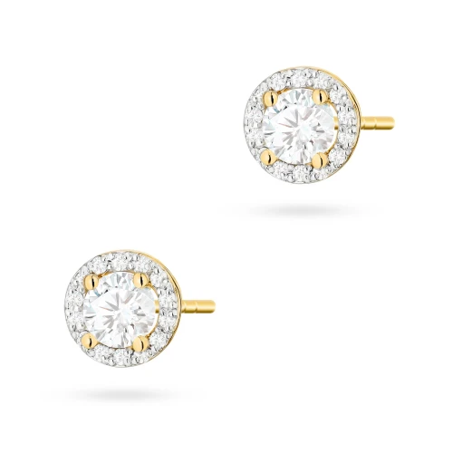 Kolczyki z oprawą Halo z żółtego złota brylanty 2 x 0,40ct K0509.Z3.DIW.01 marko