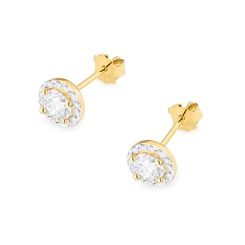 Kolczyki z oprawą Halo z żółtego złota brylanty 2 x 0,40ct K0509.Z3.DIW.01 marko