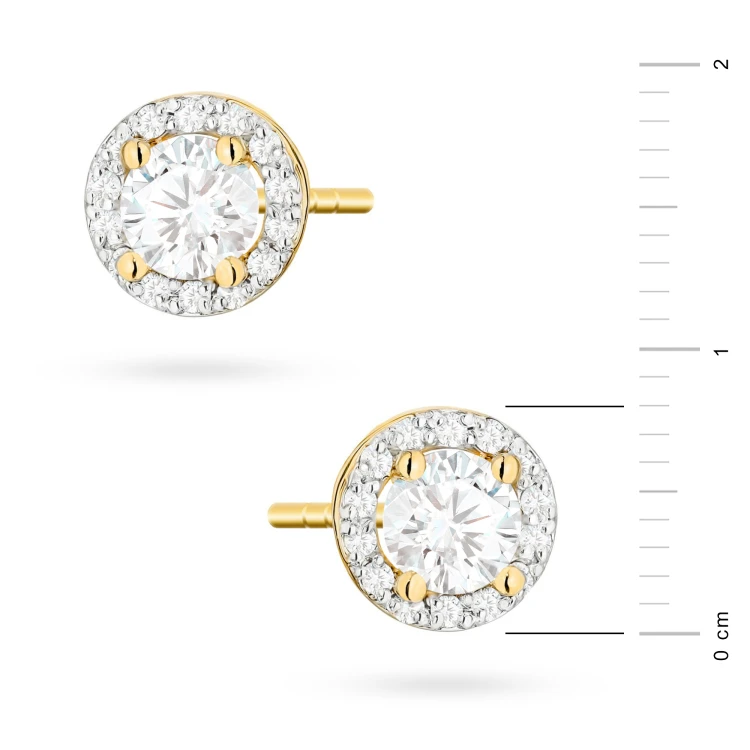 Kolczyki z oprawą Halo z żółtego złota brylanty 2 x 0,40ct K0509.Z3.DIW.01 marko
