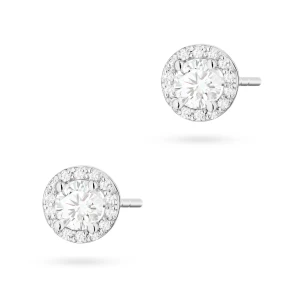 Kolczyki z oprawą Halo z białego złota  brylanty 2 x 0,40ct