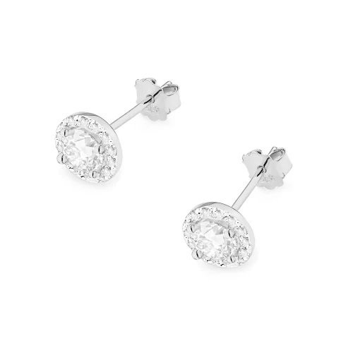 Kolczyki z oprawą Halo z białego złota brylanty 2 x 0,40ct K0509.B3.DIW.01 marko