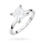 Klasyczny pierścionek z białego złota z pojedynczym kwadratowym diamentem laboratoryjnym Lab Diamonds W0690.B3.LDW.01 marko