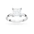 Klasyczny pierścionek z białego złota z pojedynczym kwadratowym diamentem laboratoryjnym Lab Diamonds W0690.B3.LDW.01 marko