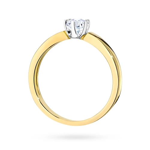 Minimalistyczny złoty pierścionek  z diamentem laboratoryjnym 0,25ct Lab Diamonds