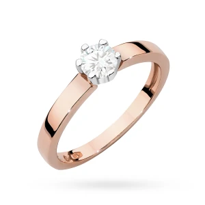 Minimalistyczny pierścionek z różowego  złota z diamentem laboratoryjnym 0,25ct Lab Diamonds
