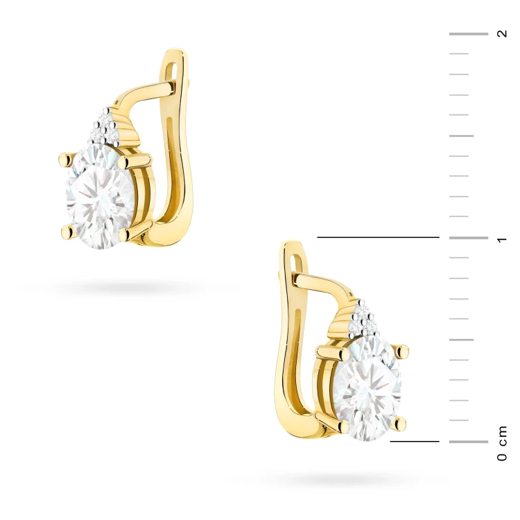 Złote kolczyki z owalnymi diamentami laboratoryjnymi Lab Diamonds i brylantami zapięcie angielskie K0308.Z3.LDW.01 marko