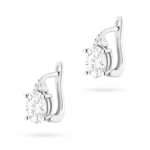 Kolczyki z białego złota z owalnymi  diamentami laboratoryjnymi Lab Diamonds zapięcie angielskie