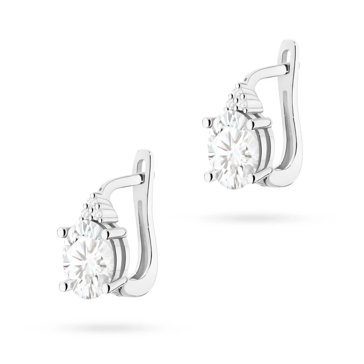 Kolczyki z białego złota z owalnymi diamentami laboratoryjnymi Lab Diamonds i brylantami zapięcie angielskie K0308.B3.LDW.01 marko