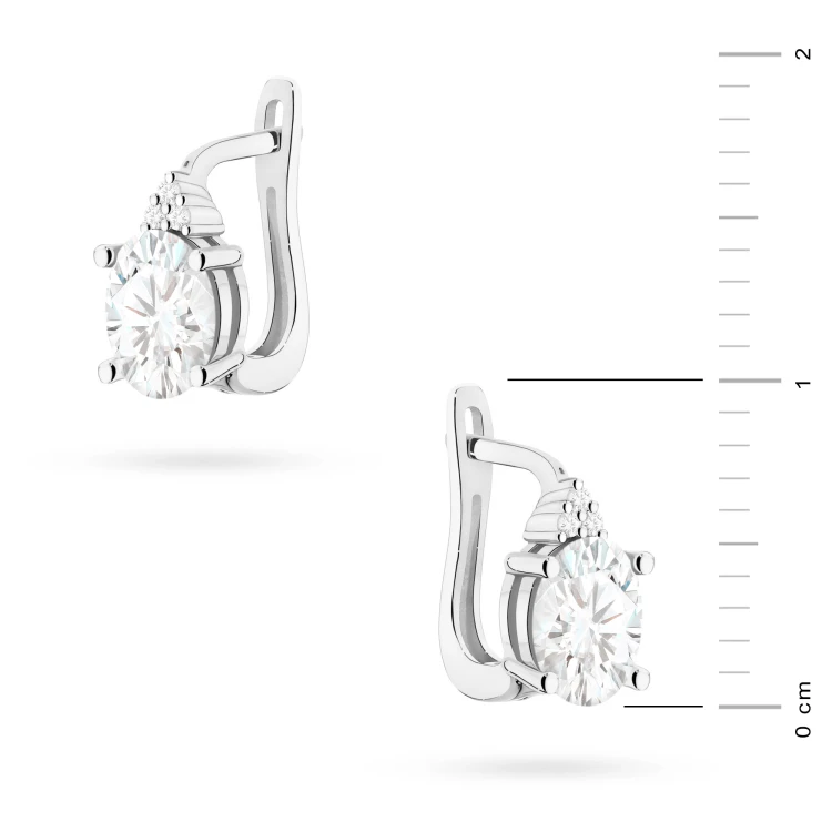 Kolczyki z białego złota z owalnymi diamentami laboratoryjnymi Lab Diamonds i brylantami zapięcie angielskie K0308.B3.LDW.01 marko