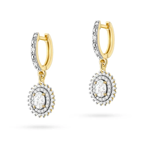 Złote kolczyki długie wiszące brylanty i diamenty laboratoryjne Lab Diamonds K0303.Z3.LDW.01 marko