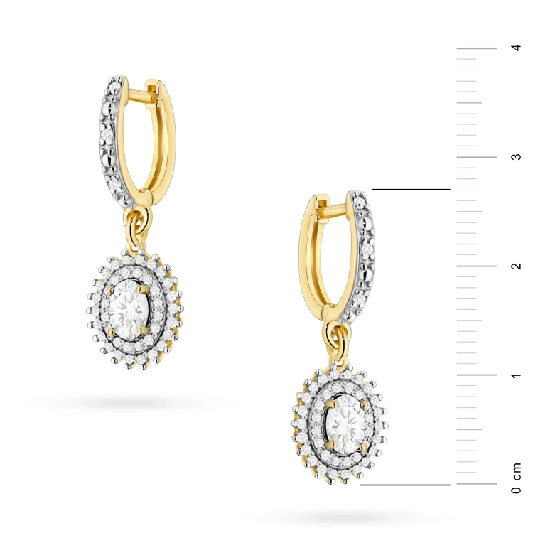 Złote kolczyki długie wiszące brylanty i diamenty laboratoryjne Lab Diamonds K0303.Z3.LDW.01 marko