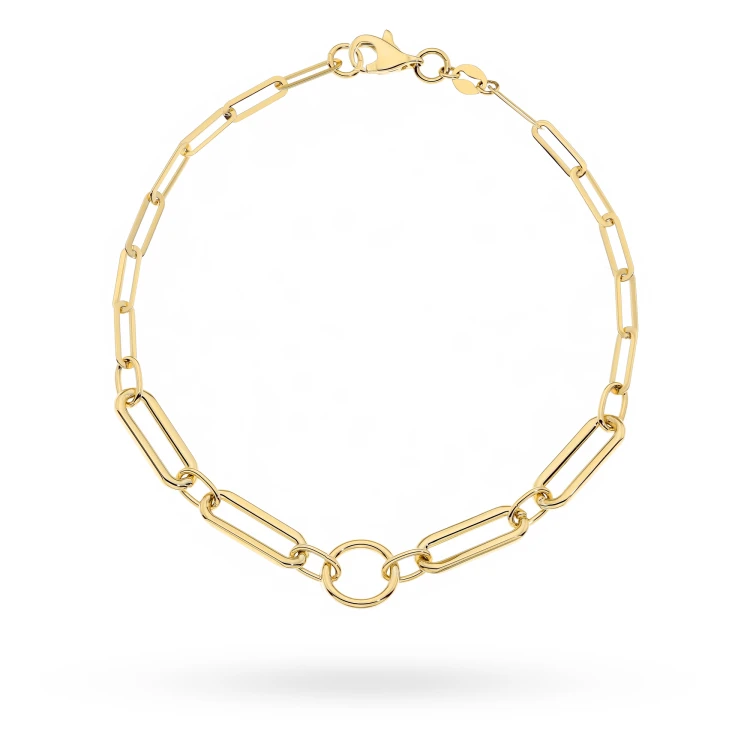Złota bransoletka szerokie ogniwa ring paperclip Sego B-GW-537-585 marko