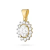 Złota zawieszka z diamentem laboratoryjnym Lab Diamonds i brylantami kwiatek markiza Z0182.Z3.LDW.01 marko
