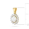 Złota zawieszka z diamentem laboratoryjnym Lab Diamonds i brylantami kwiatek markiza Z0182.Z3.LDW.01 marko